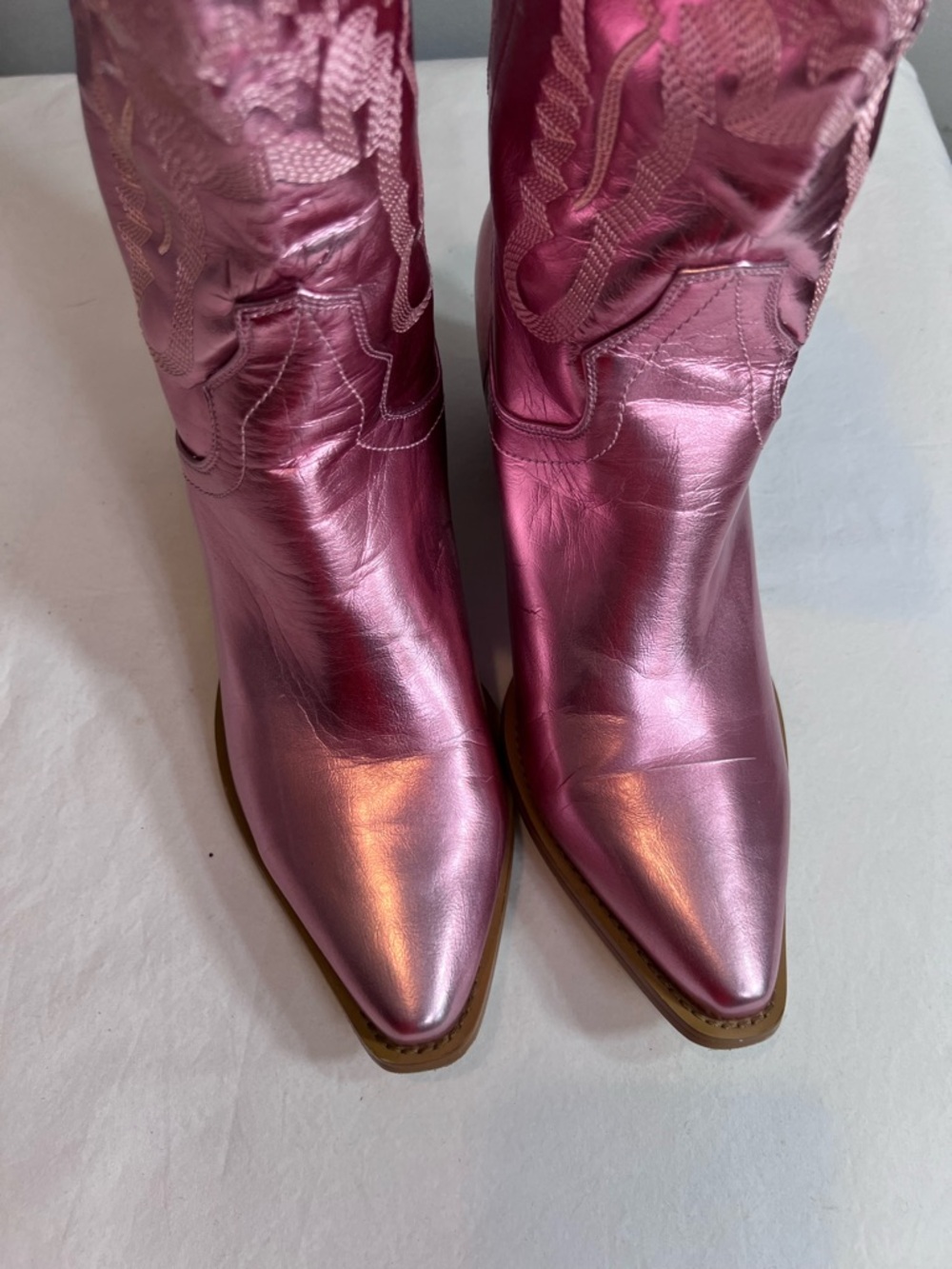 Barbie pink metallic pull cowgirl boots size 9 - Picture 3 of 8